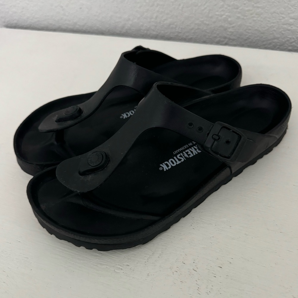 Birkenstock Gizeh Essentials EVA Black Thong Sandals Size 38